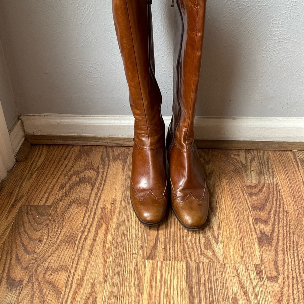 Salvatore Ferragamo Brown Leather Knee-High Boots